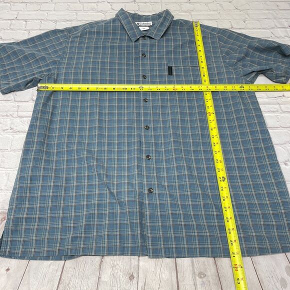 Columbia Men Short Sleeve Button Shirt Top Size XXL 2XL Cotton B369 -18 - Picture 2 of 11